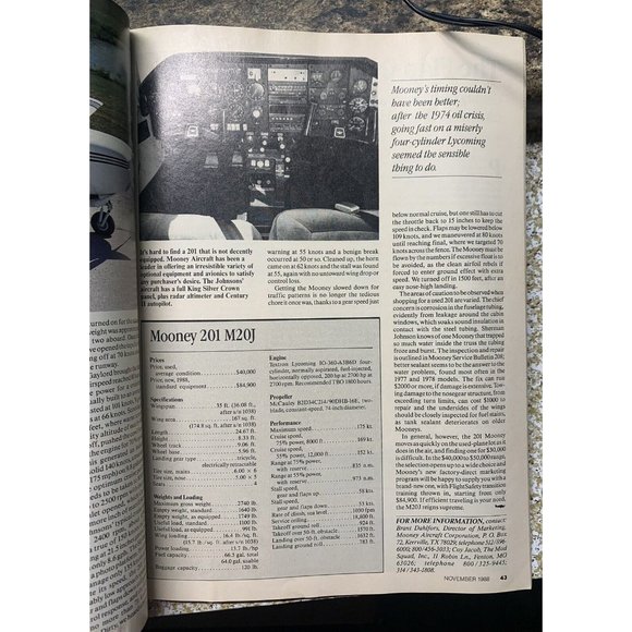 Private Pilot Aviation Magazine November 1988 Flight Aircraft Airplane Robinson - Picture 5 of 8